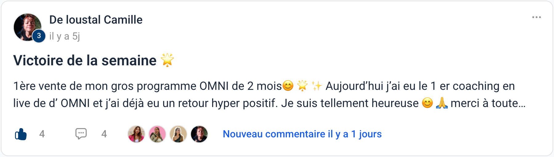 Témoignage — Camille : 1ère vente de mon programme